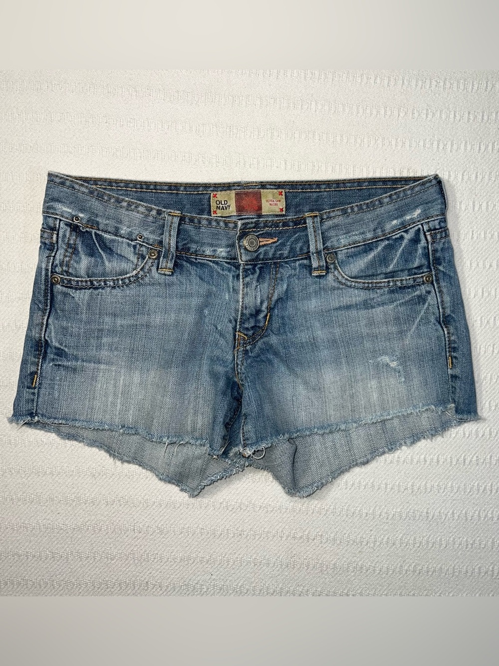 Old Navy Low Rise Denim Shorts Y2K Micro Mini Size 2 2000s Vintage